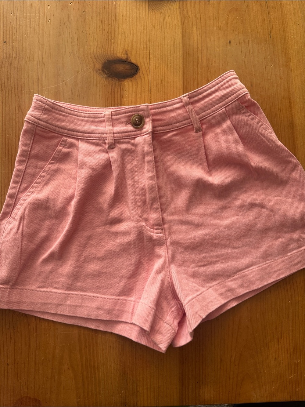Francesca's Collections Light Pink High Waist Pleated Shorts